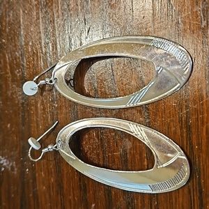 EDGAR BEREBI SILVER TEARDROP EARRINGS VINTAGE 80's‎